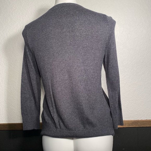 Ann Taylor LOFT Charcoal Cardigan with Gems - Picture 2 of 3
